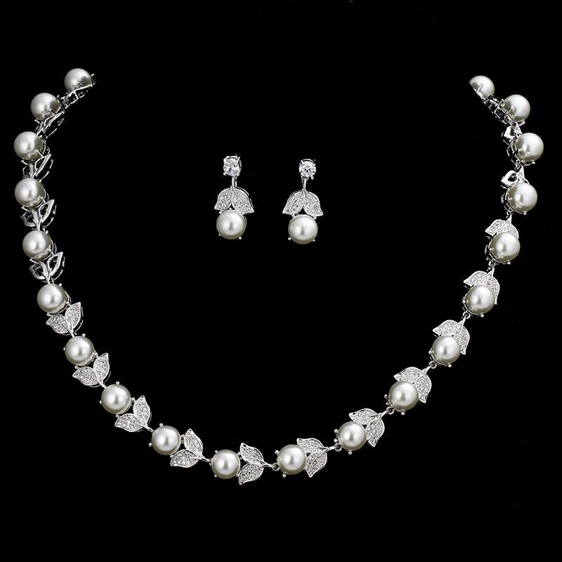 Elegant Round Imitation Pearl Jewelry Sets