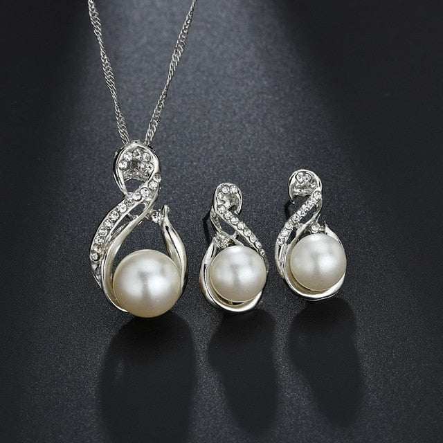 Wedding Simulated Pearl Jewelry Set