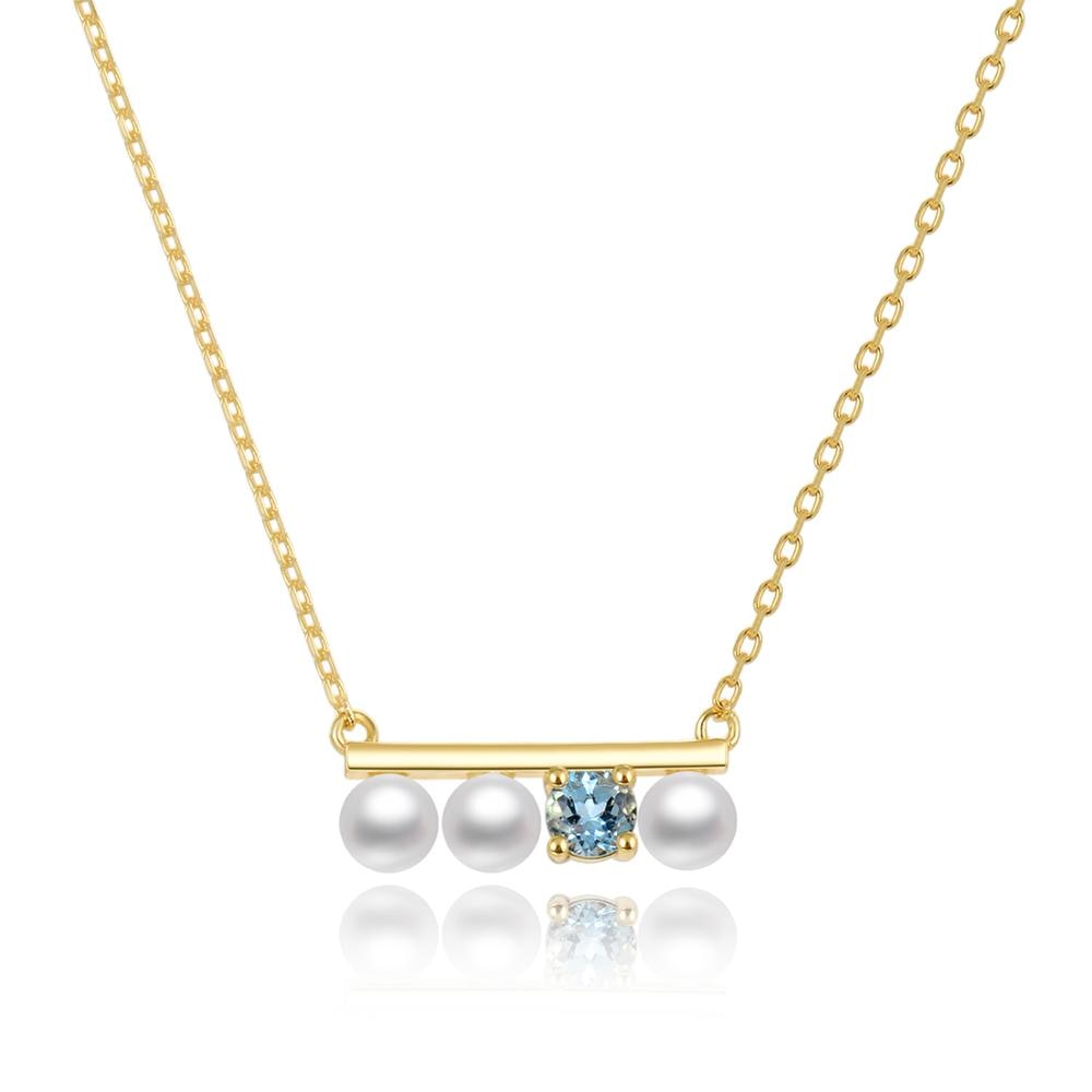 Gold-Plating Pearl S925 Silver Necklace