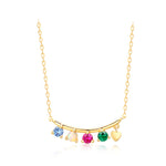 Silver Heart Shaped Gold Color opal Necklace